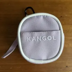 KANGOL カンゴール　ラウンド型 ミニポーチ カラビナ付き　パープルのサムネイル