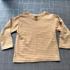 BRANSHES KID'S 長袖カットソー ベージュオレンジストライプ