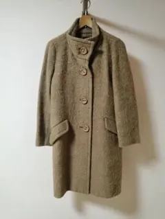 ハリス　Harriss モヘア混ウールコート　ベージュ　36　日本製のサムネイル