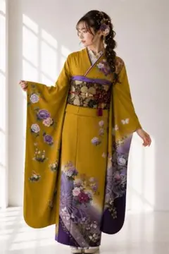 美品 正絹振袖3点セット Sサイズ 紫 桜 御所車 成人式 前撮り 美品 正絹振袖3点セット Sサイズ 紫 桜 御所車 成人式 前撮り - メルカリ