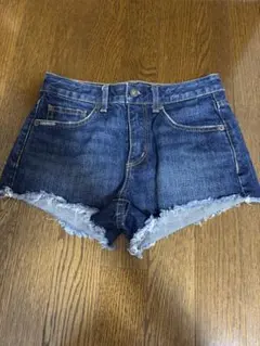 GU デニムショートパンツ Sサイズ フリンジヘム