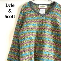 Lyle&Scott セーター 毛 アンゴラ Vネック グレー メンズ M