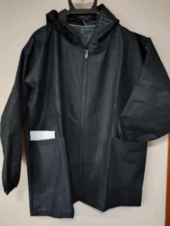 黒ドットパターンフード付き農作業用ヤッケ