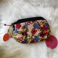 花柄ポーチ 小型 タグ付き未使用 シビラ花柄ポーチ ミラー付き　sybilla