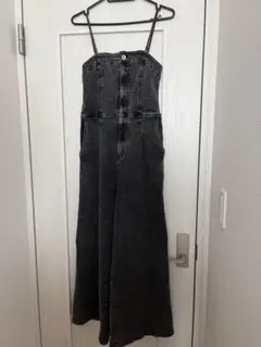 ワンアフターアナザー ナイスクラップ バックレースアップ デニム サロペット