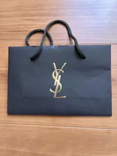 【YSL】イヴ・サンローラン 紙袋 黒 ゴールドロゴ ショップ袋(小)