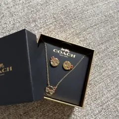 COACH 眼鏡デザイン ネックレス ピアスセット