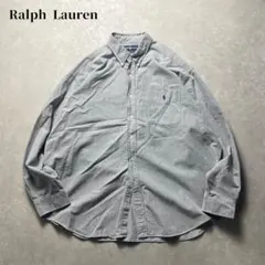 Ralph Lauren BIG SHIRT ボタンダウンシャツ長袖霜降りグレー
