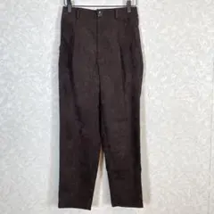 ✨ジーユー【S】コーデュロイ テーパードパンツ ワンタック ブラウン カジュアル