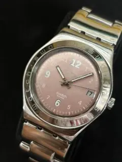 ボーイズサイズ　Swatch スウォッチ クォーツ ピンク文字盤　稼働品