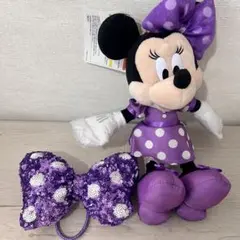 ミニー ぬいぐるみチャーム リボン 紫セット
