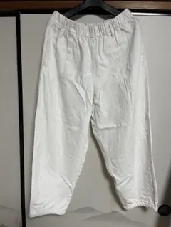 GU ホワイトウエストゴムパンツ 綿