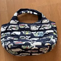 HULA LANI クジラ柄 トートバッグ ネイビーのサムネイル