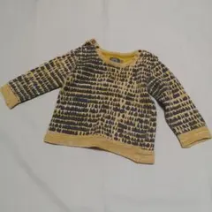 [美品]オーガニックコットン 長袖トップス イエロー/グレー