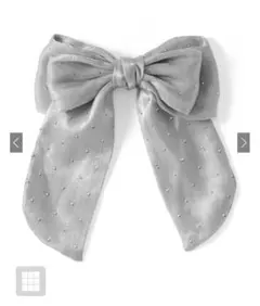グレー リボン型 ヘアアクセサリー