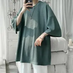 新品・未使用】Tシャツ XL メンズ 半袖 大きいサイズ 無地 韓国風 グリーン