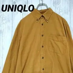 オールドユニクロ コーデュロイシャツ 長袖 BDシャツ キャメル 90s 紺タグ