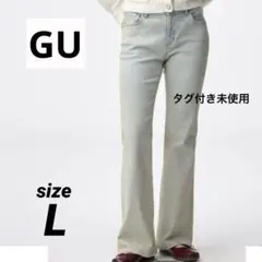 新品　タグ付き　GU　スリムフレアジーンズ　ストレッチ　デニム　ライトブルー　L