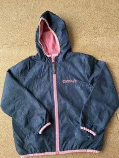 OUTDOOR フード付きジャケット ネイビー/ピンク