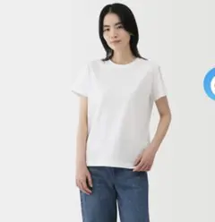 無印良品 天竺編みクルーネック半袖Tシャツ 白 Mのサムネイル