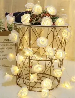 LED ローズフラワーストリングライト インテリアライト ウエディング 電池式