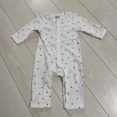 【美品】petitmain プティマイン ロンパース カバーオール 長袖80cm