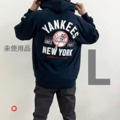 【未使用品・L】MLB◎NYヤンキース●ジップパーカー●ネイビー