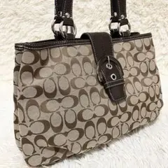 【美品】COACH＊ソーホー キャンバス レザー シグネチャーシルバー金具