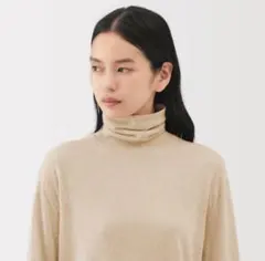 新品　MUJI　LABO 自然のまんまの色　カシミヤタートルネックセーター　Ⅼ