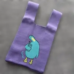 紫色の鳥のトートバッグ