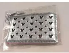 【即日発送】新品 ディズニーミッキーパスケース コインケースシルバー 定期入れ