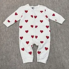 プチバトー カバーオール ロンパース 12M 74cm ハート