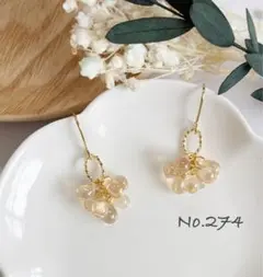 天然石♡美桜♡大粒チェリーブロッサムアゲートのピアス14kgf - メルカリ