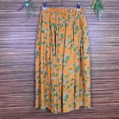 チャームベリーチック ロングスカート Mサイズ オレンジ 花柄