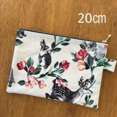 797) ハンドメイド ラミネートポーチ ⭐︎動物たちと花