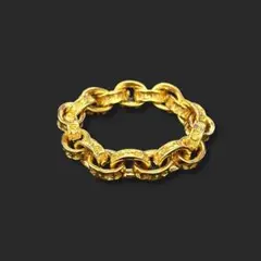 24K ホワイトジルコニア ゴールドペーパーチェーンブレスレット - メルカリ