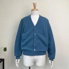 60s ヴィンテージ アルパカカーディガン ボロ 水色 - メルカリ