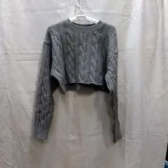 F12 レディース　Dazy グレー クロップドセーター XL