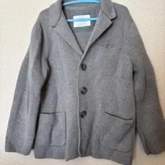 美品ZARA グレー ボタン付きジャケットニットサイズ7 120入学式フォーマル