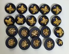 ボタン ネイビー ゴールド 装飾ボタン まとめ売り アンティーク レトロ