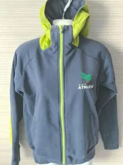 【人気配色】アスレタ フルジップパーカー ネイビー×ネオンイエロー S