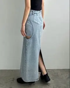 CLANE CIRCLE CUT DENIM SKIRT 美品♪ クラネ CLANE CIRCLE CUT LAYERED DENIM SKIRT （BLACK） -靴