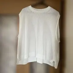 暮らしの道具店ペーパークラフトホワイト ノースリーブ ニットベスト