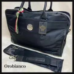 極美品　オロビアンコ　2way ショルダーバッグ　ネイビー　シルバーロゴ オロビアンコ(Orobianco) ショルダーバッグ メッセンジャー