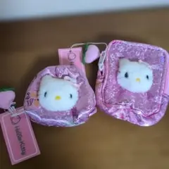 ハローキティ ピンク 中華　ピーチミニケース　コインケース　レトロ