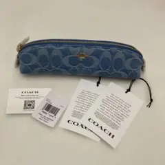 新品　COACH ペンシル ケース・シグネチャー デニム　筆箱　ポーチのサムネイル