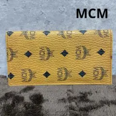 MCM ヴィセトス柄 二つ折り長財布 ブラウン レザー ロゴ総柄 ヴィンテージのサムネイル