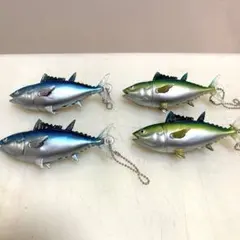 マグロ　まぐろ　ブルブル　マスコット　フィギュア　４個セット　ボールチェーン付