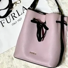 フルラ コスタンザ 2way ショルダーバッグ ピンク ブラック バイカラー