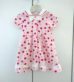 【中古】クーラクール ワンピース 90 いちご セーラー襟 うさぎ